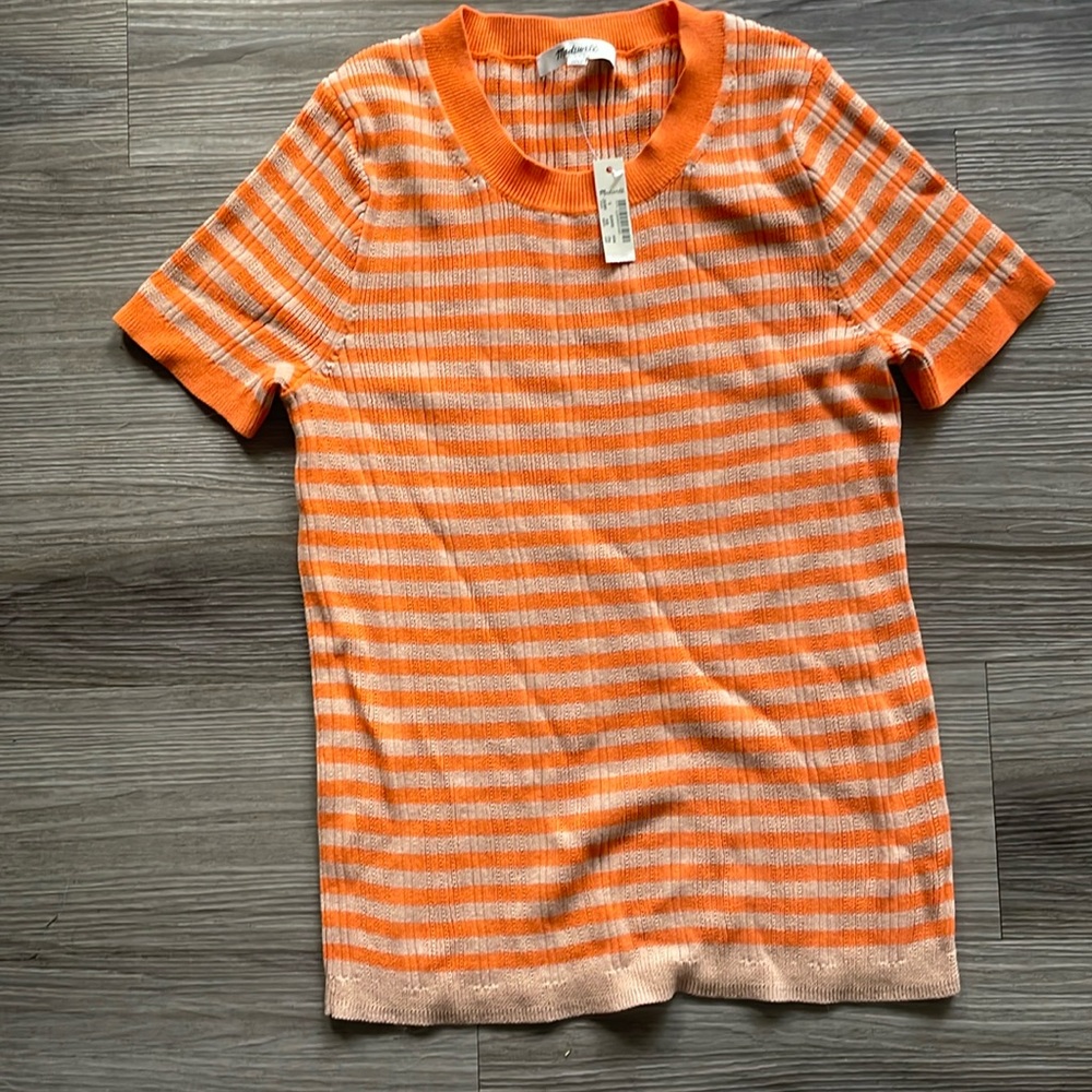 Madewell Orange and Peach Top